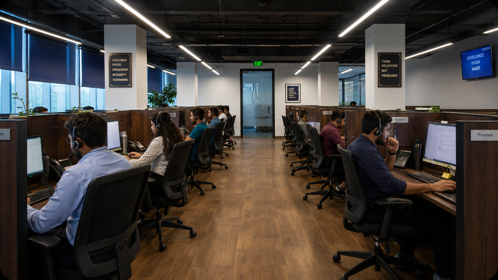 Modern office workspace representing DB Nexio digital services